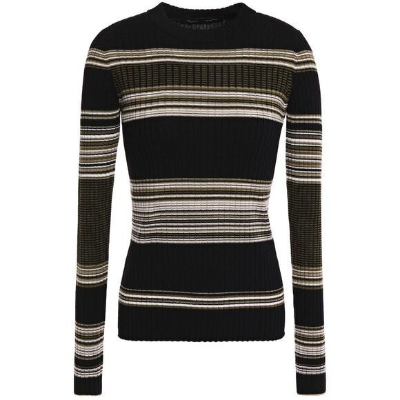 Proenza Schouler Long Sleeve Crew Neck Top in Black - Picture 1 of 6